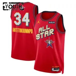 Jordan Giannis Antetokounmpo Trikot All Star 2025 Swingman Rot Für Kinder