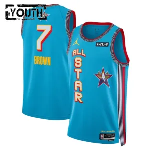 Jordan Jaylen Brown Trikot All Star 2025 Swingman Blau Für Kinder