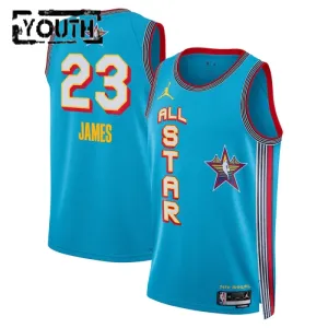 Jordan Lebron James Trikot All Star 2025 Swingman Blau Für Kinder
