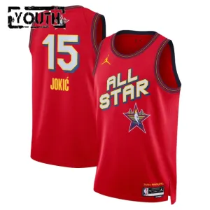 Jordan Nikola Jokic Trikot All Star 2025 Swingman Rot Für Kinder