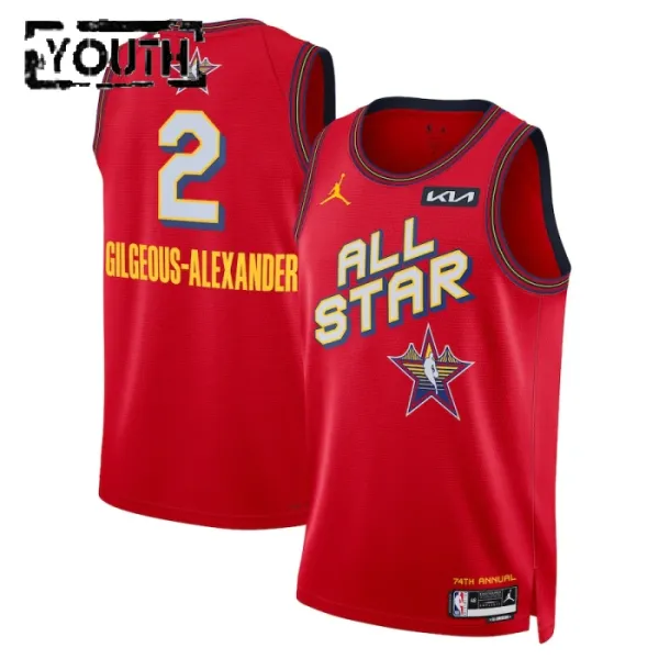 Jordan Shai Gilgeous Alexander Trikot All Star 2025 Swingman Rot Für Kinder