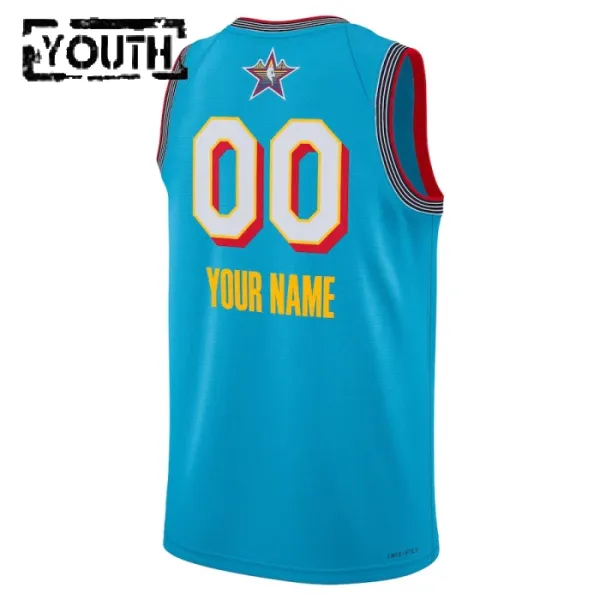 Jordan Trikot Personalisiert All Star 2025 Swingman Blau Für Kinder