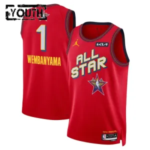 Jordan Victor Wembanyama Trikot All Star 2025 Swingman Rot Für Kinder