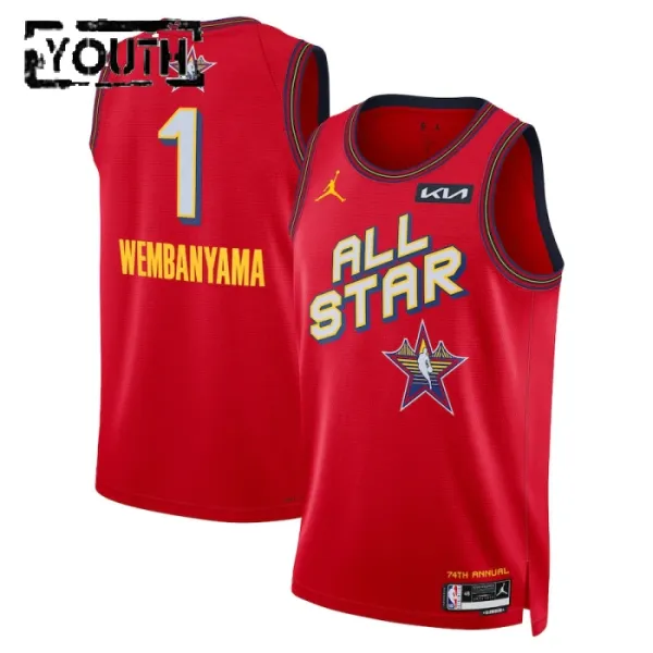 Jordan Victor Wembanyama Trikot All Star 2025 Swingman Rot Für Kinder