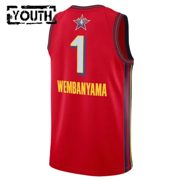 Jordan Victor Wembanyama Trikot All Star 2025 Swingman Rot Für Kinder