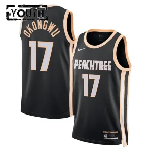 Nike Atlanta Hawks Onyeka Okongwu Trikot City Edition 25/26 Swingman Schwarz Für Kinder