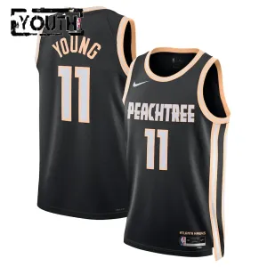 Nike Atlanta Hawks Trae Young Trikot City Edition 25/26 Swingman Schwarz Für Kinder