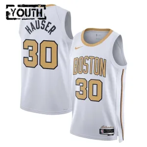 Nike Boston Celtics Sam Hauser Trikot City Edition 25/26 Swingman Weiß Für Kinder