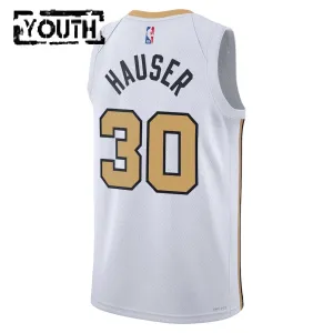 Nike Boston Celtics Sam Hauser Trikot City Edition 25/26 Swingman Weiß Für Kinder