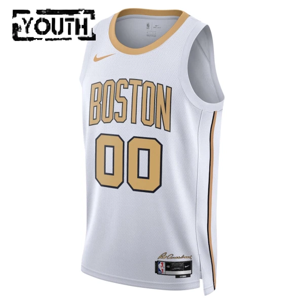 Nike Boston Celtics Trikot Personalisiert City Edition 25/26 Swingman Weiß Für Kinder