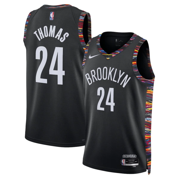 Nike Brooklyn Nets Cam Thomas Trikot City Edition 25/26 Swingman Schwarz Für Herren