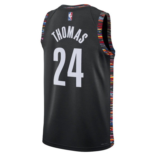 Nike Brooklyn Nets Cam Thomas Trikot City Edition 25/26 Swingman Schwarz Für Herren
