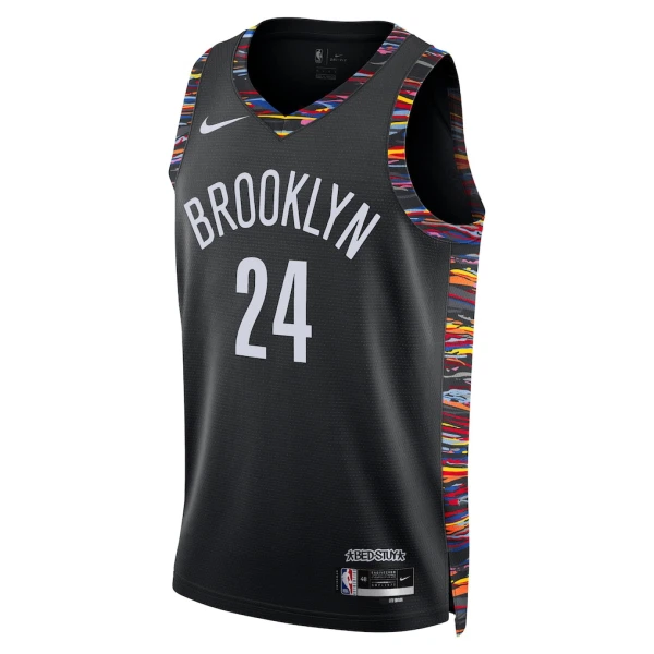 Nike Brooklyn Nets Cam Thomas Trikot City Edition 25/26 Swingman Schwarz Für Herren