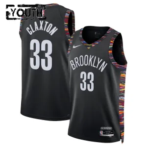Nike Brooklyn Nets Nic Claxton Trikot City Edition 25/26 Swingman Schwarz Für Kinder