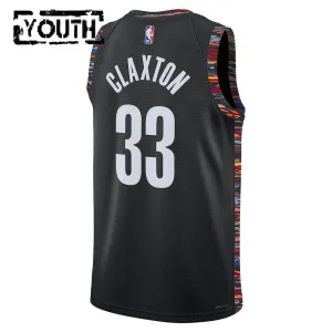 Nike Brooklyn Nets Nic Claxton Trikot City Edition 25/26 Swingman Schwarz Für Kinder