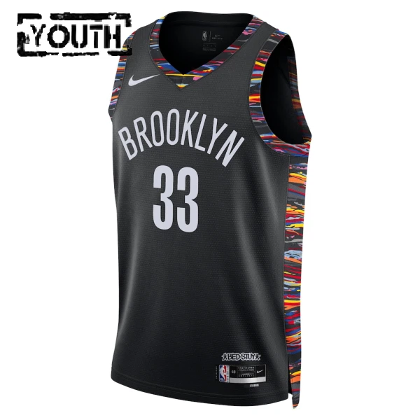 Nike Brooklyn Nets Nic Claxton Trikot City Edition 25/26 Swingman Schwarz Für Kinder
