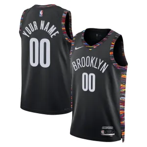 Nike Brooklyn Nets Trikot Personalisiert City Edition 25/26 Swingman Schwarz Für Herren