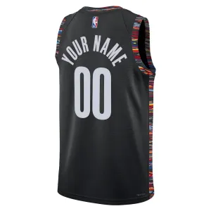 Nike Brooklyn Nets Trikot Personalisiert City Edition 25/26 Swingman Schwarz Für Herren