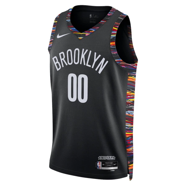 Nike Brooklyn Nets Trikot Personalisiert City Edition 25/26 Swingman Schwarz Für Herren