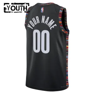 Nike Brooklyn Nets Trikot Personalisiert City Edition 25/26 Swingman Schwarz Für Kinder