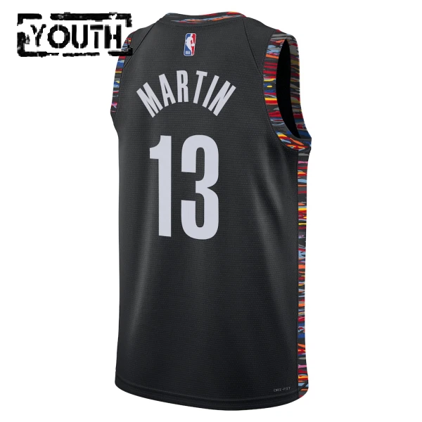 Nike Brooklyn Nets Tyrese Martin Trikot City Edition 25/26 Swingman Schwarz Für Kinder