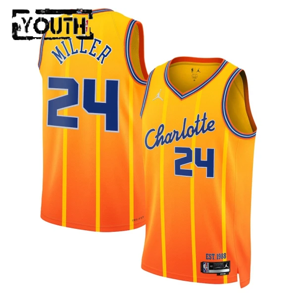 Jordan Charlotte Hornets Brandon Miller Trikot City Edition 25/26 Swingman Gold Für Kinder
