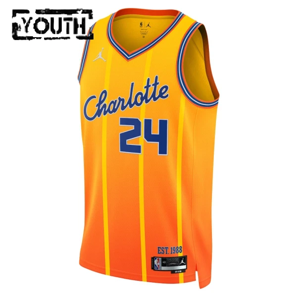 Jordan Charlotte Hornets Brandon Miller Trikot City Edition 25/26 Swingman Gold Für Kinder