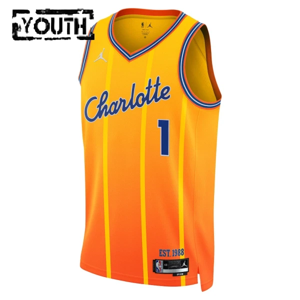 Jordan Charlotte Hornets Lamelo Ball Trikot City Edition 25/26 Swingman Gold Für Kinder