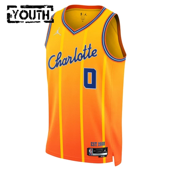 Jordan Charlotte Hornets Miles Bridges Trikot City Edition 25/26 Swingman Gold Für Kinder