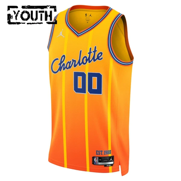 Jordan Charlotte Hornets Trikot Personalisiert City Edition 25/26 Swingman Gold Für Kinder