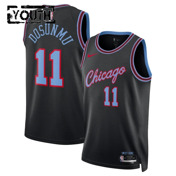 Nike Chicago Bulls Ayo Dosunmu Trikot City Edition 25/26 Swingman Schwarz Für Kinder