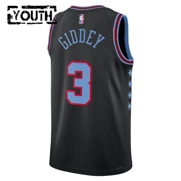 Nike Chicago Bulls Josh Giddey Trikot City Edition 25/26 Swingman Schwarz Für Kinder