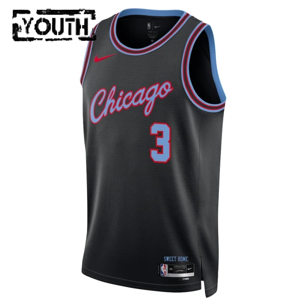 Nike Chicago Bulls Josh Giddey Trikot City Edition 25/26 Swingman Schwarz Für Kinder