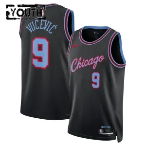Nike Chicago Bulls Nikola Vucevic Trikot City Edition 25/26 Swingman Schwarz Für Kinder