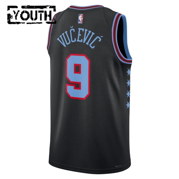 Nike Chicago Bulls Nikola Vucevic Trikot City Edition 25/26 Swingman Schwarz Für Kinder