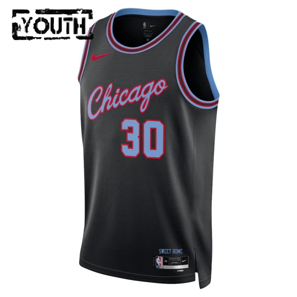 Nike Chicago Bulls Tre Jones Trikot City Edition 25/26 Swingman Schwarz Für Kinder