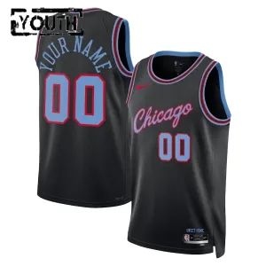 Nike Chicago Bulls Trikot Personalisiert City Edition 25/26 Swingman Schwarz Für Kinder