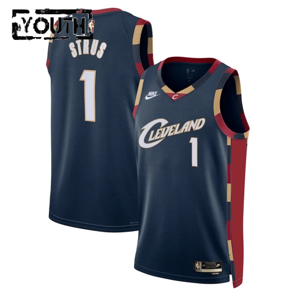 Nike Cleveland Cavaliers Max Strus Trikot Classic Edition 25/26 Swingman Navy Für Kinder