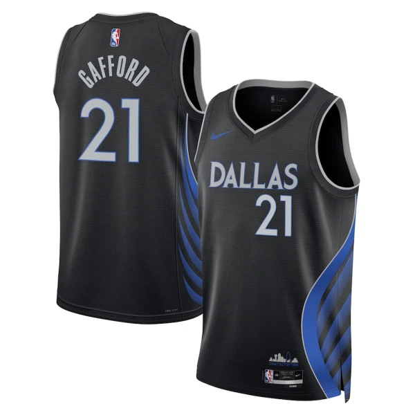 Nike Dallas Mavericks Daniel Gafford Trikot City Edition 25/26 Swingman Schwarz Für Herren