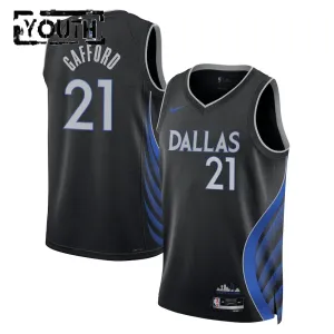 Nike Dallas Mavericks Daniel Gafford Trikot City Edition 25/26 Swingman Schwarz Für Kinder