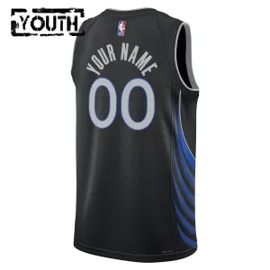 Nike Dallas Mavericks Trikot Personalisiert City Edition 25/26 Swingman Schwarz Für Kinder
