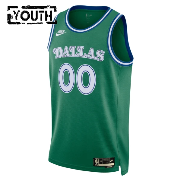 Nike Dallas Mavericks Trikot Personalisiert Classic Edition 25/26 Swingman Grün Für Kinder