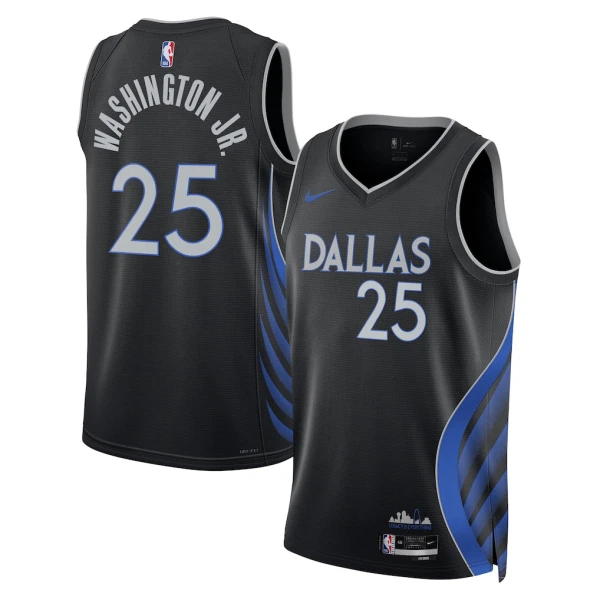 Nike Dallas Mavericks Washington JR Trikot City Edition 25/26 Swingman Schwarz Für Herren