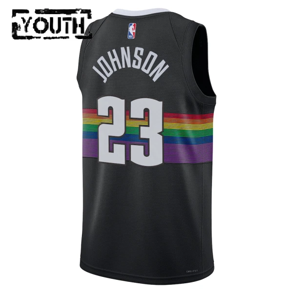 Nike Denver Nuggets Cameron Johnson Trikot City Edition 25/26 Swingman Schwarz Für Kinder