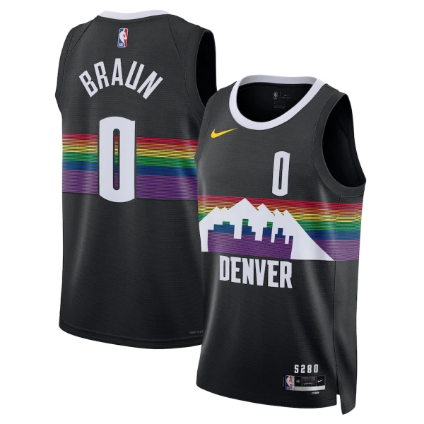 Nike Denver Nuggets Christian Braun Trikot City Edition 25/26 Swingman Schwarz Für Herren