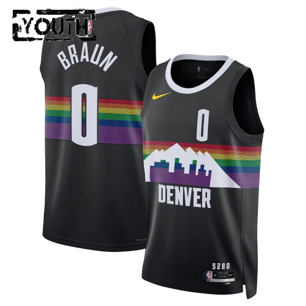 Nike Denver Nuggets Christian Braun Trikot City Edition 25/26 Swingman Schwarz Für Kinder Nike Denver Nuggets Christian Braun Trikot City Edition 25/26 Swingman Schwarz Für Kinder