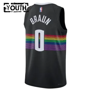 Nike Denver Nuggets Christian Braun Trikot City Edition 25/26 Swingman Schwarz Für Kinder