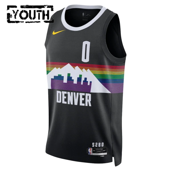 Nike Denver Nuggets Christian Braun Trikot City Edition 25/26 Swingman Schwarz Für Kinder