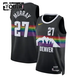 Nike Denver Nuggets Jamal Murray Trikot City Edition 25/26 Swingman Schwarz Für Kinder