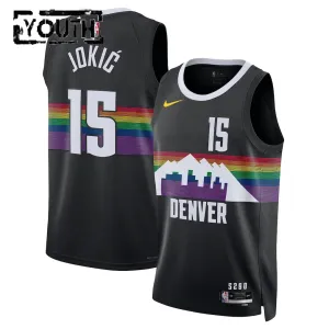 Nike Denver Nuggets Nikola Jokic Trikot City Edition 25/26 Swingman Schwarz Für Kinder